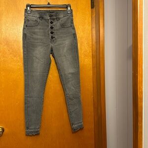 Express Gray leggings with raw hem